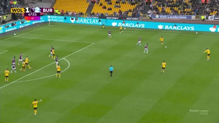 Wolves - Burnley (gol Munetsi 45+4')